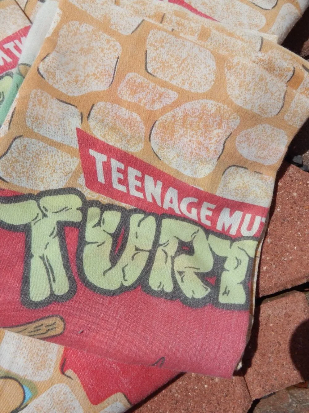 Vintage 1980s Teenage Mutant Ninja Turtles Sheet Set Flat Fitted Pillow Case